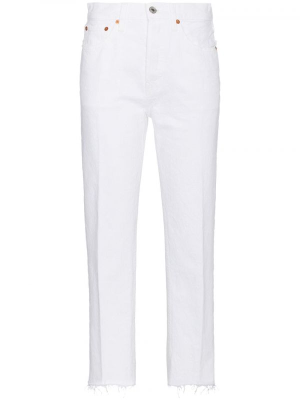  Re/done Stove Pipe Jeans - White 