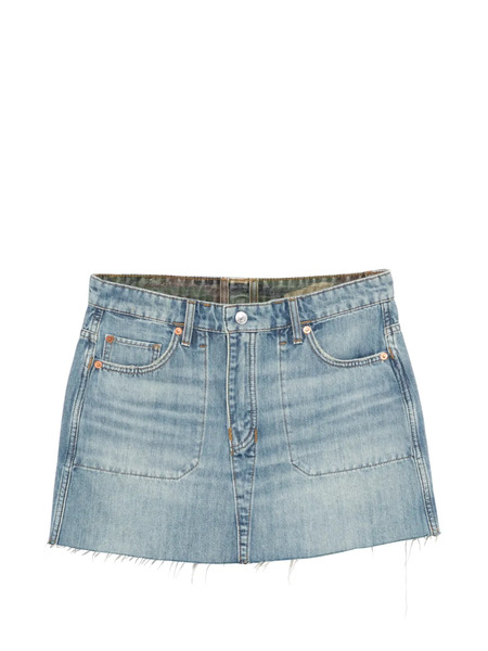  Re/done The Rewind Denim Skirt - Blue 