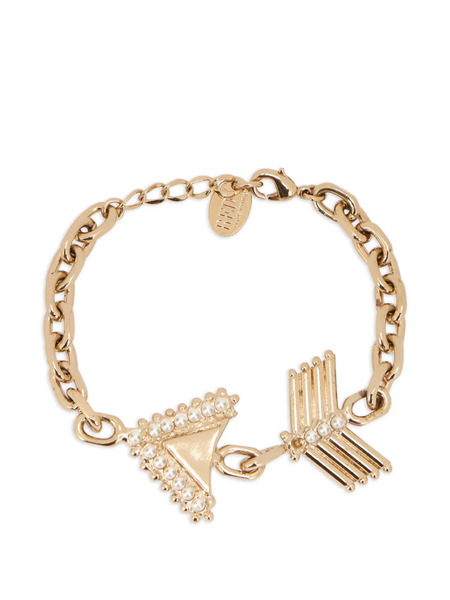  Red(v) Arrow Pearl Bracelet - Gold 