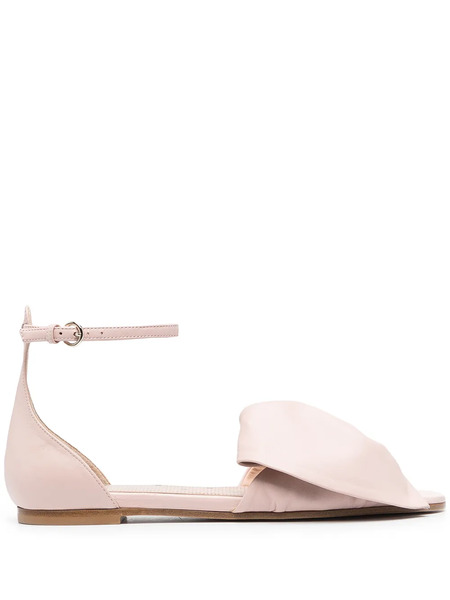  Red(v) Bow-detail Flat Sandals - Pink 