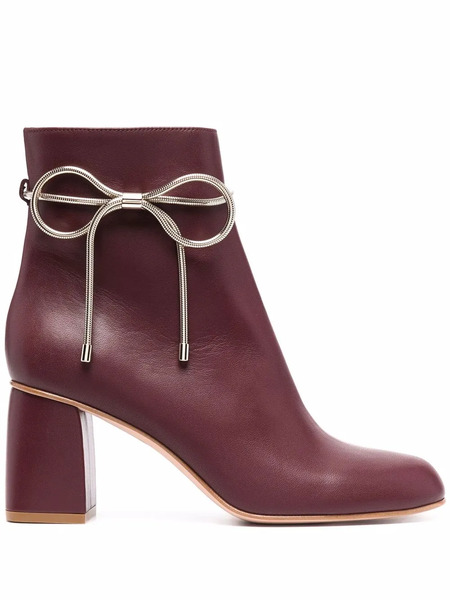  Red(v) Bow-detail Leather Ankle Boots 