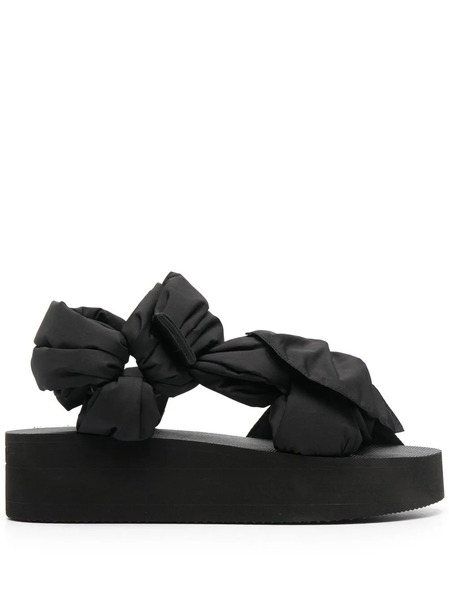  Red(v) Bow-detail Sandals - Black 