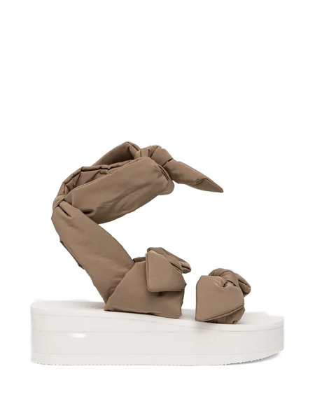  Red(v) Bow-wrap Platform Sandals - Neutrals 