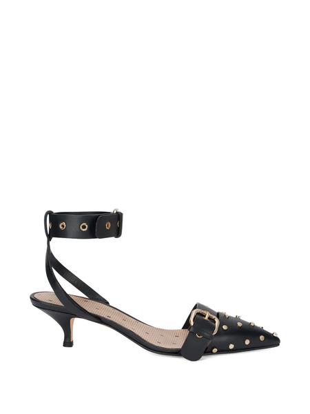  Red(v) Buckle Studded Pumps - Black 