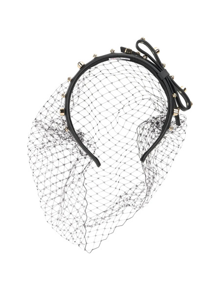  Red(v) Embellished Headband - Black 