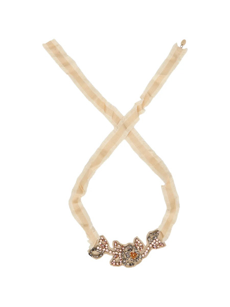  Red(v) Embellished Ruffled Necklace - Neutrals 