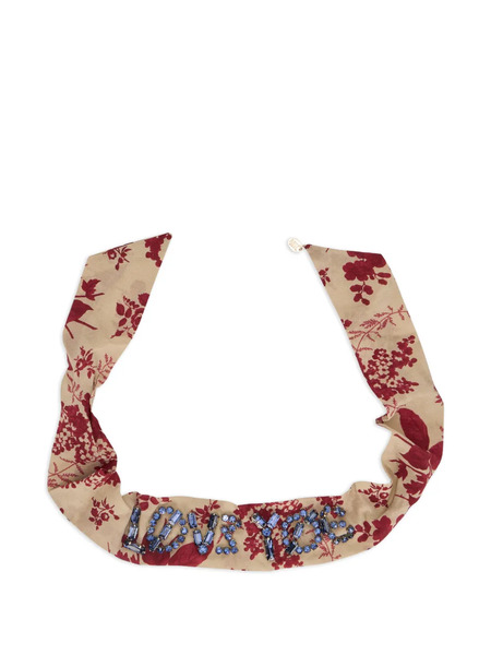 Red(v) Floral Embellished Necklace - Neutrals 