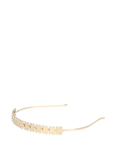  Red(v) Flower Embellished Headband - Gold 