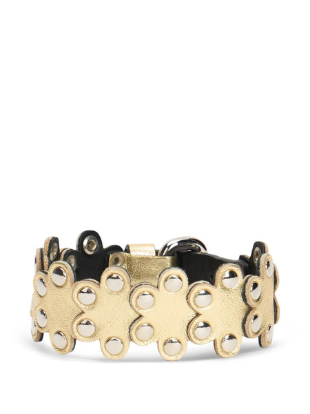  Red(v) Flower Studded Bracelet - Silver 