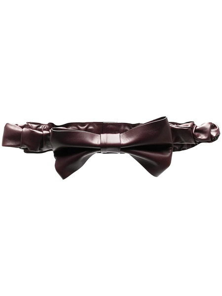  Red(v) Oversize Bow Leather Belt 