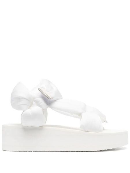  Red(v) Padded Platform Sandals - White 