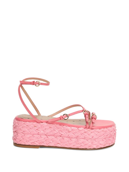  Red(v) Platform-sole Strappy Espadrilles - Pink 
