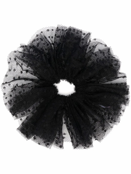  Red(v) Point D'esprit Tulle Hairband - Black 