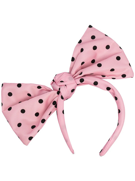  Red(v) Polka Dot Bow-embellished Headband - Pink 
