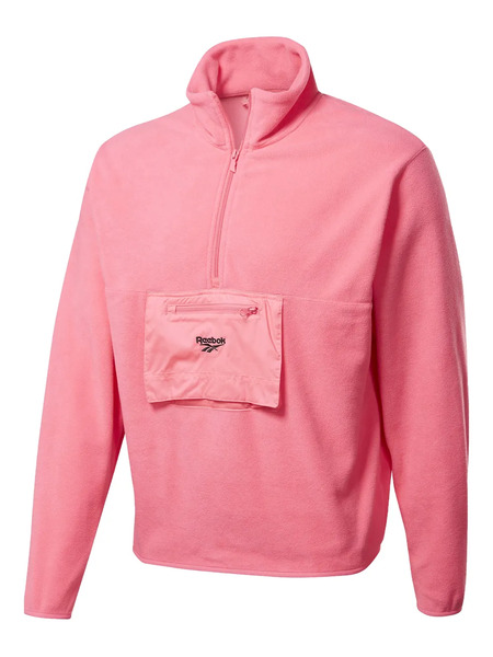  Reebok Half Zip Fleece Sweatshirt - Pink 