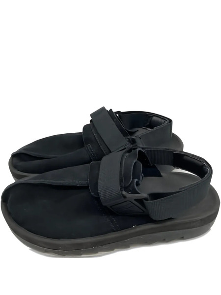  Reebok Leather Flat Sandals - Black 