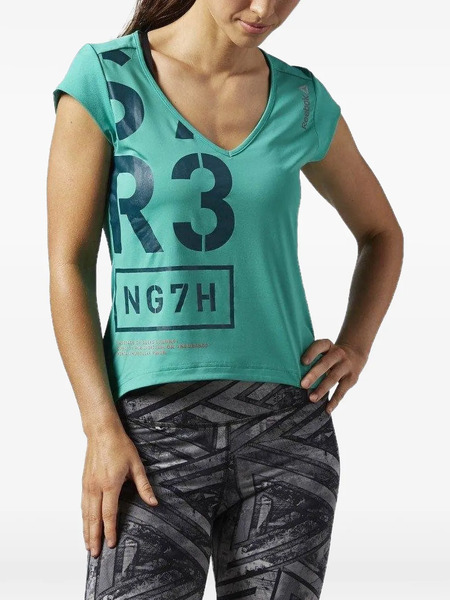  Reebok One Series V-neck T-shirt - Green 