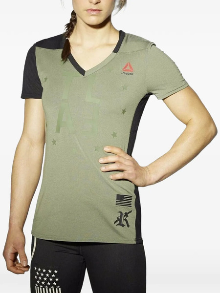  Reebok Train Like A Fighter Mma V-neck T-shirt - Green 
