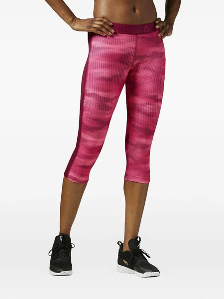  Reebok Workout Ready Printed Capri Leggings - Pink 