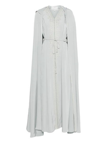  Reem Al Dhaheri Embroidered Hooded Kaftan Set - Grey 