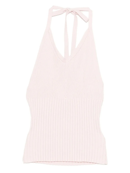  Reformation Delia Ribbed Halter Top - Pink 