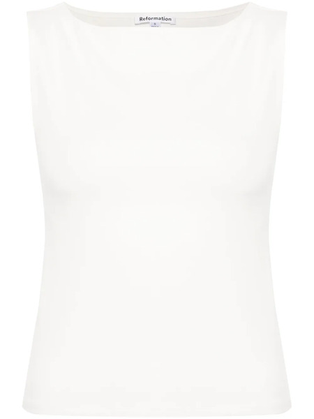  Reformation Dusk Boat-neck Top - White 