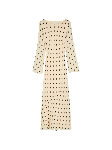  Reformation Esra Polka-dot Midi Dress - Neutrals 