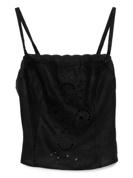  Reformation Eva Linen Top - Black 
