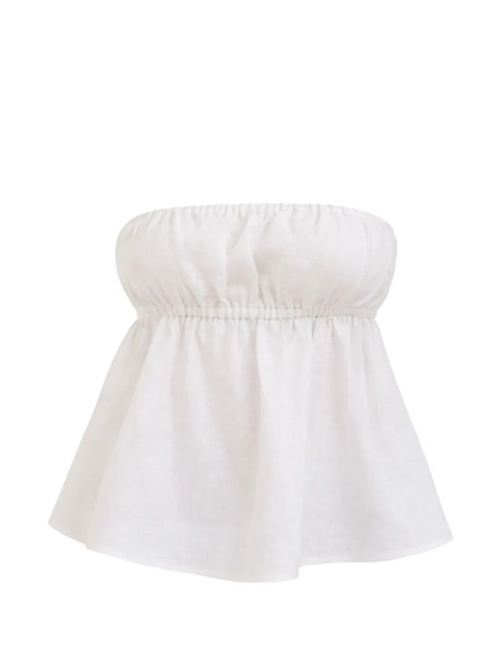  Reformation Inez Linen Top - White 
