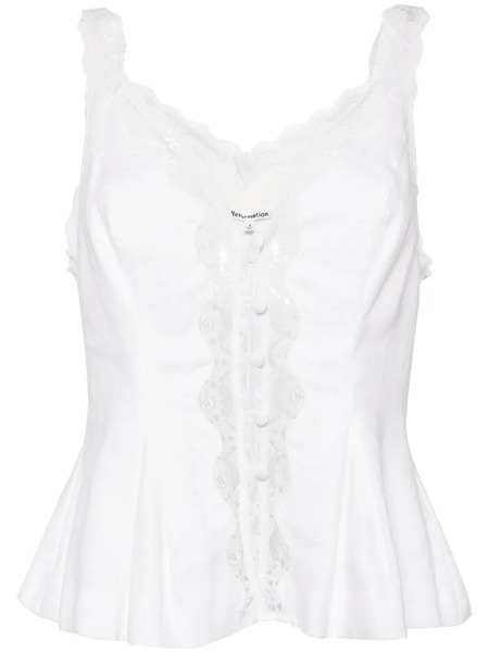  Reformation Josefina Linen Top - White 