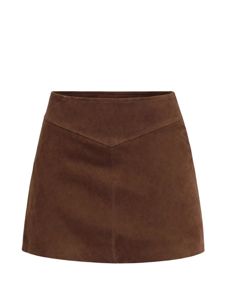  Reformation Layla Mini Low-waist Suede Skirt - Brown 