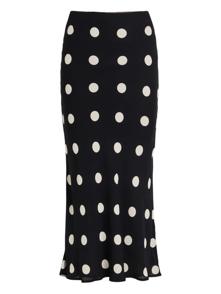  Reformation Layla Polka-dot Skirt - Black 