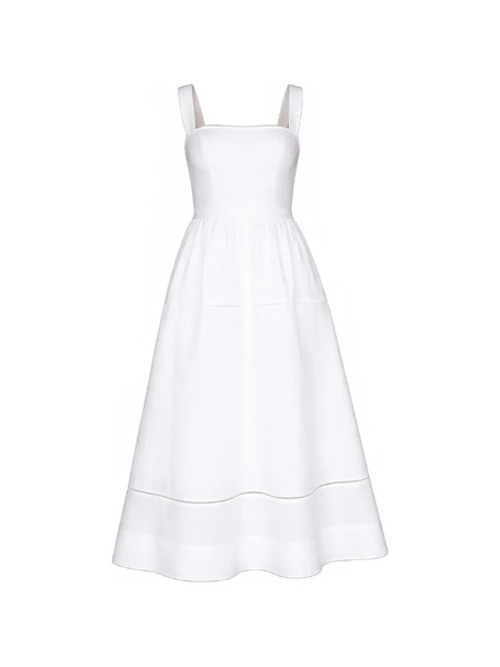  Reformation Petites Everett Square-neck Midi Dress - White 