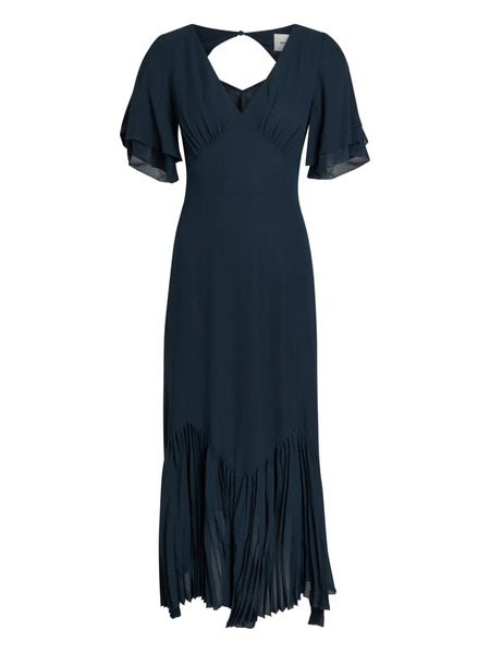  Reformation Salvia Flutter-sleeve Midi Dress - Blue 