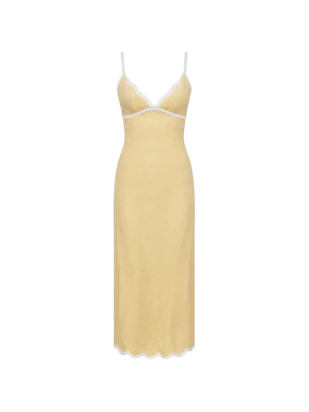  Reformation Sara Linen Midi Dress - Yellow 