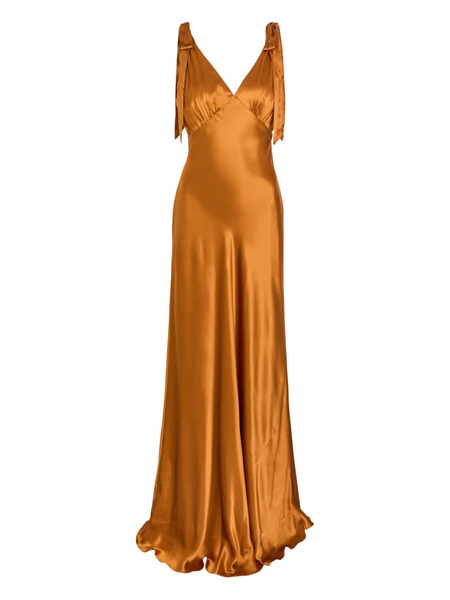  Reformation Tie-strap V-neck Maxi Dress - Orange 