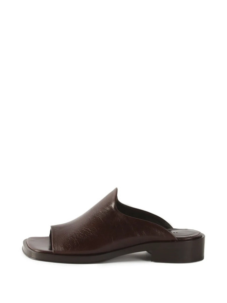  Rejina Pyo Leather Flat Mules - Brown 