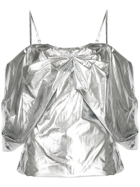  Rejina Pyo Lou Off-shoulder Metallic Blouse - Silver 