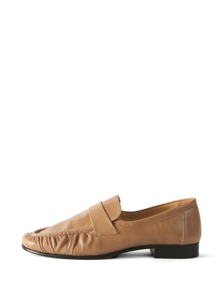  Rejina Pyo Ruched Leather Loafers - Brown 