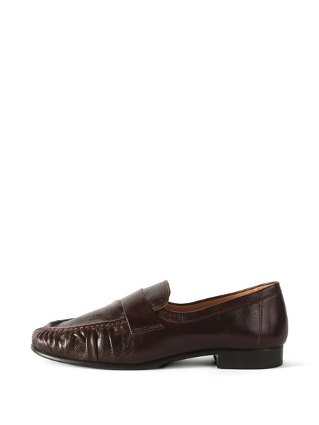  Rejina Pyo Ruched Leather Loafers - Brown 