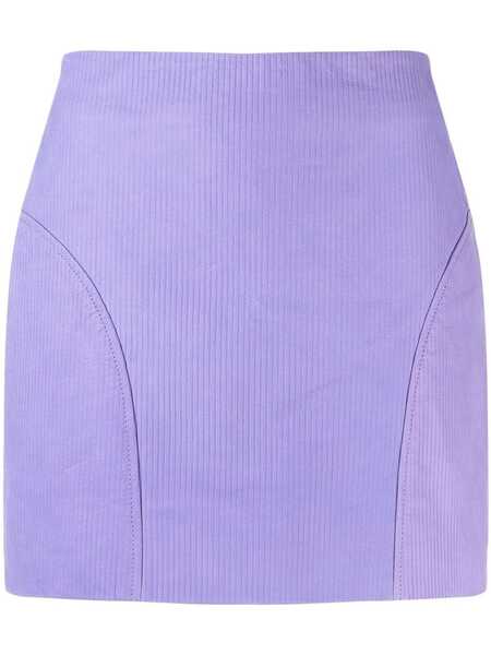  Remain Corduroy Leather Mini Skirt - Purple 
