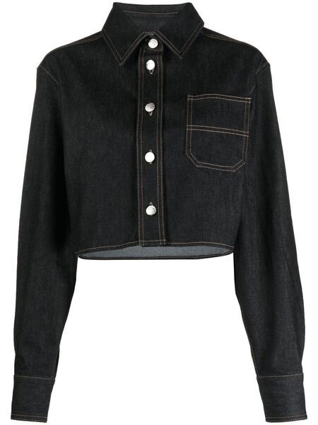  Remain Cropped Denim Shirt - Black 