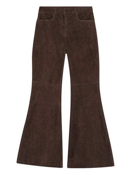  Remain Flared Suede Trousers - Brown 
