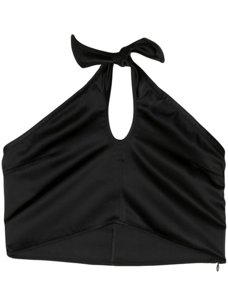  Remain Knot Satin Bandeau Top - Black 