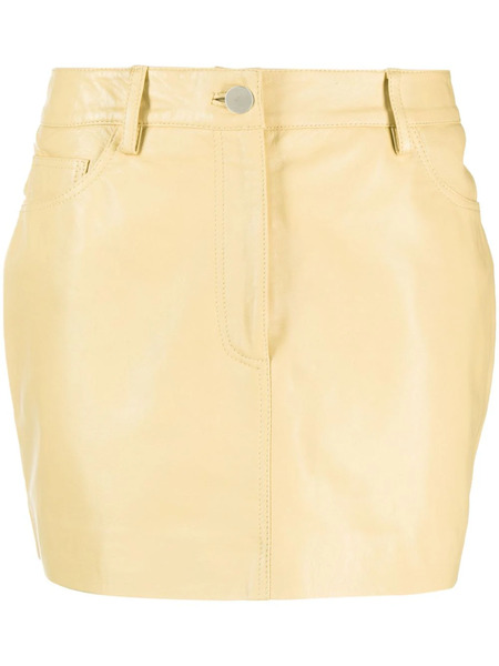  Remain Leather Mini Skirt - Yellow 