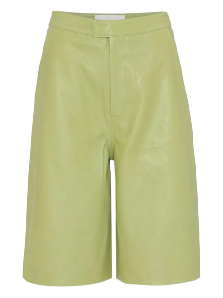 Remain Manu Leather High-waisted Shorts - Green 