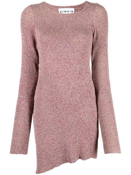  Remain Mélange-knit Asymmetrical Jumper - Purple 