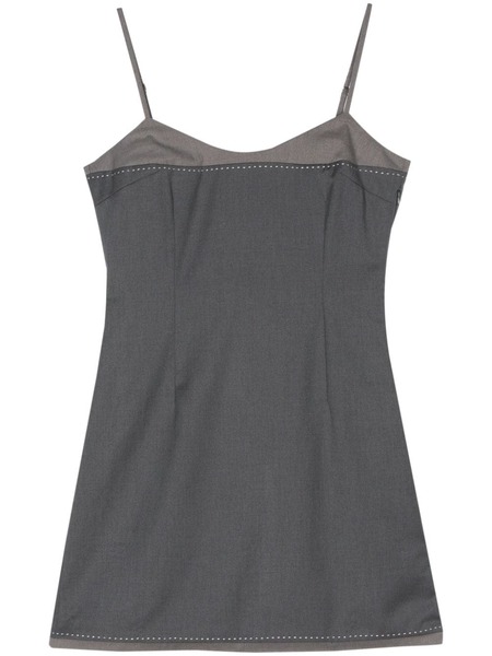  Remain Spaghetti-strap Contrast-stitching Minidress - Grey 