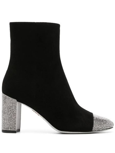  René Caovilla Bonnie 85mm Suede Boots - Black 
