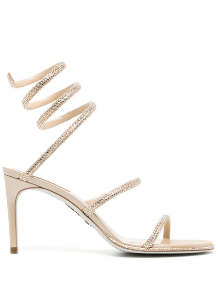  René Caovilla Cleo 80mm Rhinestone-embellished Sandals - Gold 